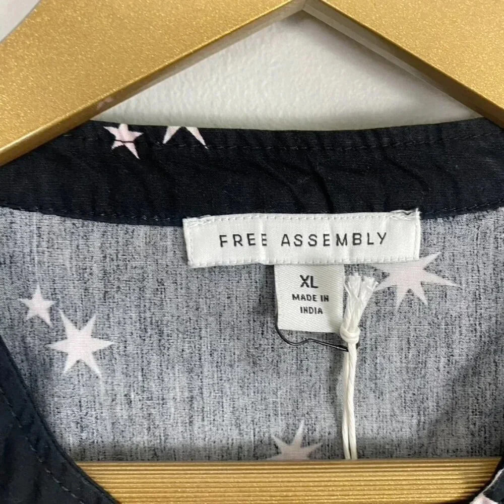 NWT Free Assembly Star Print Ruffle Dress - Picture 3 of 16